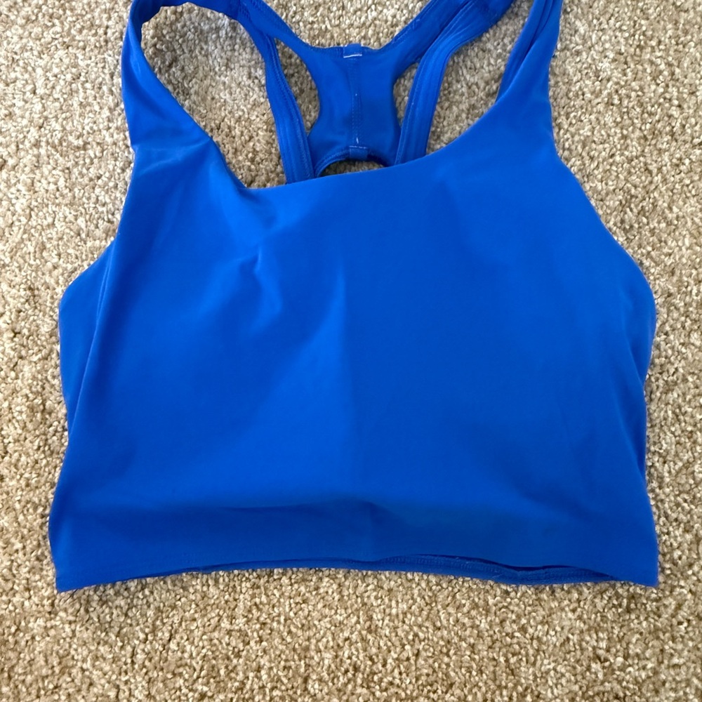lululemon athletica Blue Phone Pocket Sports Bra